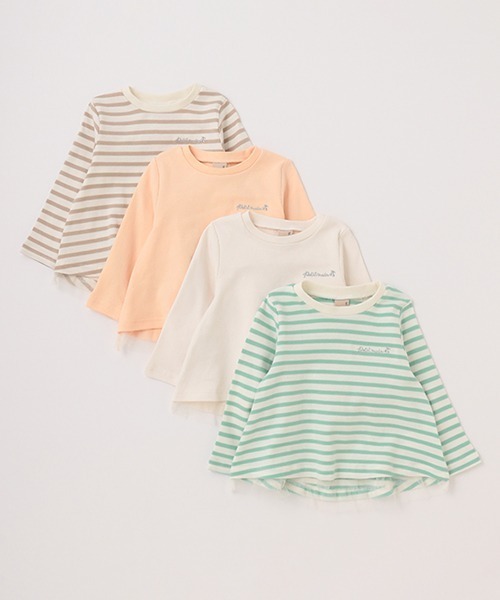 petit main（プティマイン）の「【GOOD PRICE】フレアー長袖T★（Tシャツ/カットソー・キッズ・ライトベージュ/オレンジ/アイボリー/グリーン・110cm/120cm/80ｃｍ/100cm/130cm/90cm）」の16枚目の写真