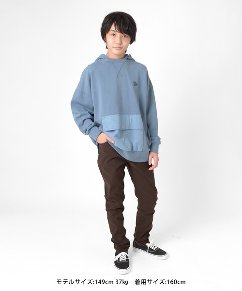 GLAZOS(グラソス)の「裏毛・ピグメント異素材ポケットビッグパーカー(パーカー・キッズ・チャコールグレー/エンジ/ブルー/ブラウン・140cm/160cm/170cm/150cm)」の21枚目の写真