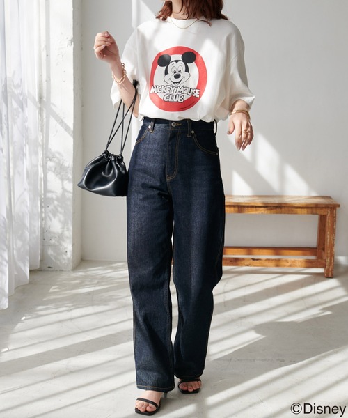 DISCOAT（ディスコート）の「サークルミッキービッグTシャツ（Tシャツ/カットソー・レディース・チャコールグレー/オフホワイト・FREE）」の18枚目の写真