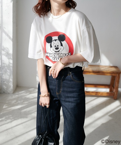 DISCOAT（ディスコート）の「サークルミッキービッグTシャツ（Tシャツ/カットソー・レディース・チャコールグレー/オフホワイト・FREE）」の20枚目の写真