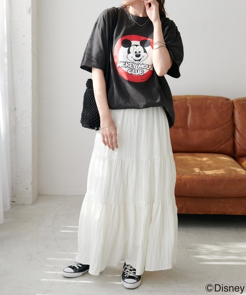 DISCOAT（ディスコート）の「サークルミッキービッグTシャツ（Tシャツ/カットソー・レディース・チャコールグレー/オフホワイト・FREE）」の8枚目の写真