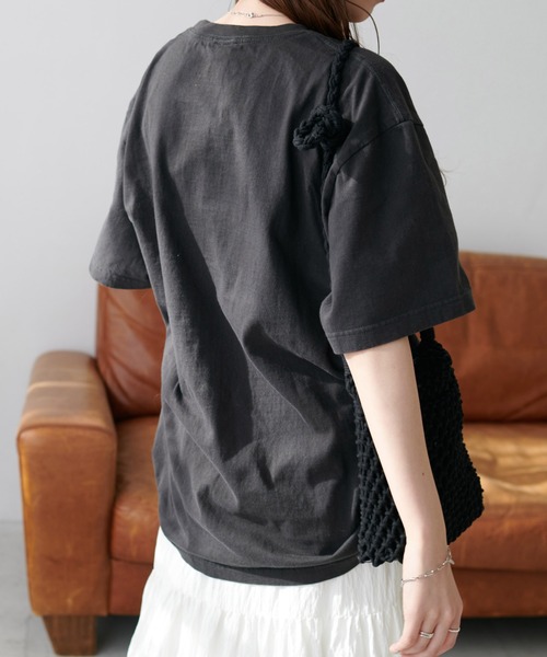 DISCOAT（ディスコート）の「サークルミッキービッグTシャツ（Tシャツ/カットソー・レディース・チャコールグレー/オフホワイト・FREE）」の12枚目の写真