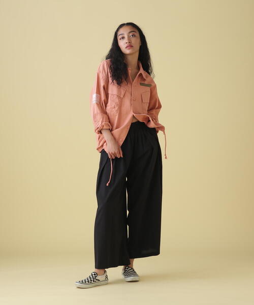 AVIREX（アヴィレックス）の「【WEB&DEPOT限定】PIGMENT DYED FATIGUE SHIRT / ピグメント ダイ ファティーグ シャツ / AVIREX / アヴィレックス（シャツ/ブラウス・レディース・ライトグリーン/ピンク/ブルー・L/M/2XL/XL）」の9枚目の写真