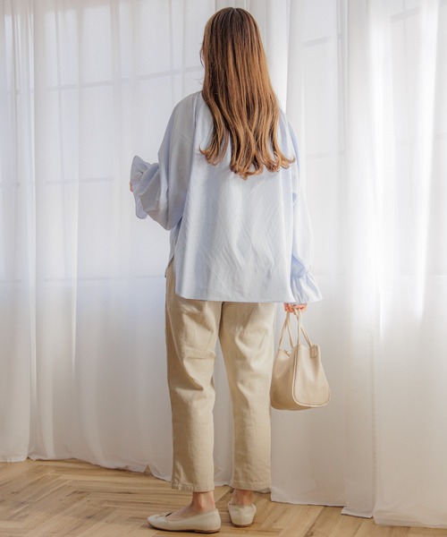 flower(フラワー)の「リラックスフリルシャツ(シャツ/ブラウス・レディース・ホワイト/ブルー・FREE)」の20枚目の写真