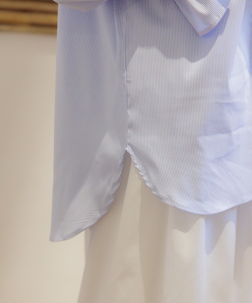 flower(フラワー)の「リラックスフリルシャツ(シャツ/ブラウス・レディース・ホワイト/ブルー・FREE)」の12枚目の写真