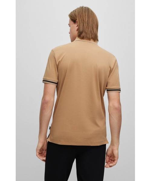 BOSS（ボス）の「コントラストカラートリム インターロックコットン ポロシャツ（ポロシャツ・メンズ・グレー/カーキ/ベージュ/ホワイト/ネイビー・M/L/XL/XXL/S/XXXL）」の18枚目の写真