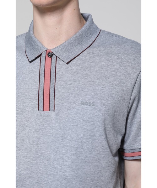 BOSS（ボス）の「コントラストカラートリム インターロックコットン ポロシャツ（ポロシャツ・メンズ・グレー/カーキ/ベージュ/ホワイト/ネイビー・M/L/XL/XXL/S/XXXL）」の21枚目の写真