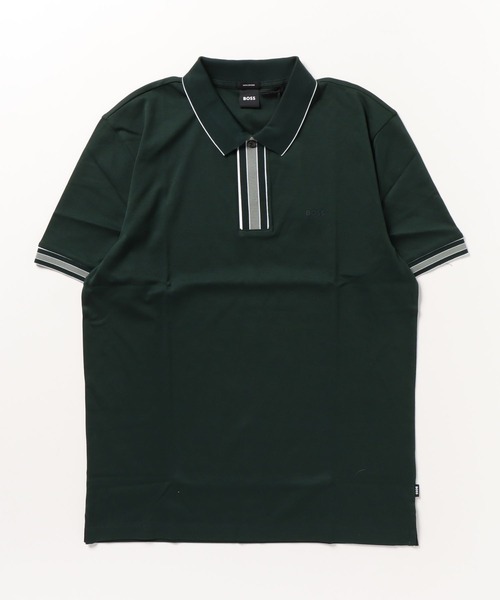 BOSS（ボス）の「コントラストカラートリム インターロックコットン ポロシャツ（ポロシャツ・メンズ・グレー/カーキ/ベージュ/ホワイト/ネイビー・M/L/XL/XXL/S/XXXL）」の9枚目の写真
