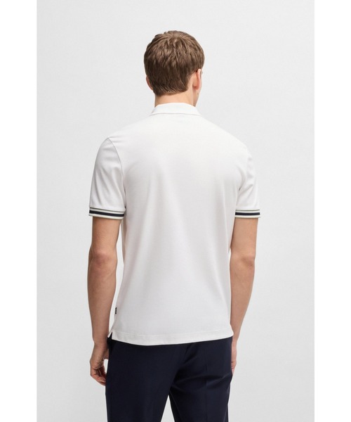 BOSS（ボス）の「コントラストカラートリム インターロックコットン ポロシャツ（ポロシャツ・メンズ・グレー/カーキ/ベージュ/ホワイト/ネイビー・M/L/XL/XXL/S/XXXL）」の11枚目の写真