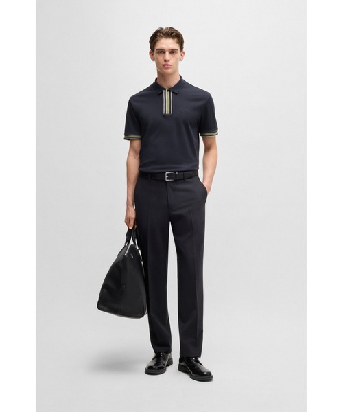 BOSS（ボス）の「コントラストカラートリム インターロックコットン ポロシャツ（ポロシャツ・メンズ・グレー/カーキ/ベージュ/ホワイト/ネイビー・M/L/XL/XXL/S/XXXL）」の15枚目の写真