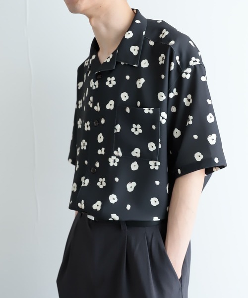 SENSE OF PLACE by URBAN RESEARCH（センスオブプレイスバイアーバンリサーチ）の「『イージーケア』ボタニカルオープンカラールーズシャツ（シャツ/ブラウス・メンズ・ブルー/ライトベージュ/グリーン/チャコールグレー・SMALL/MEDIUM/LARGE）」の6枚目の写真