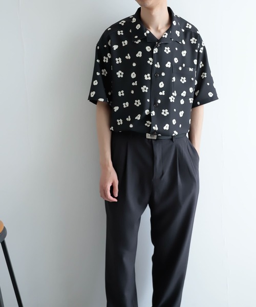 SENSE OF PLACE by URBAN RESEARCH（センスオブプレイスバイアーバンリサーチ）の「『イージーケア』ボタニカルオープンカラールーズシャツ（シャツ/ブラウス・メンズ・ブルー/ライトベージュ/グリーン/チャコールグレー・SMALL/MEDIUM/LARGE）」の9枚目の写真