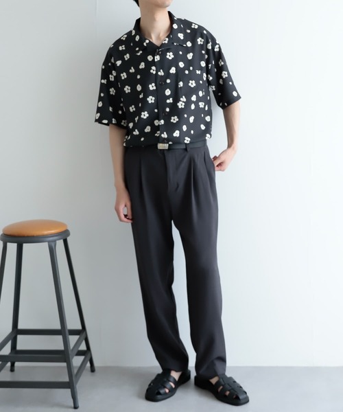 SENSE OF PLACE by URBAN RESEARCH（センスオブプレイスバイアーバンリサーチ）の「『イージーケア』ボタニカルオープンカラールーズシャツ（シャツ/ブラウス・メンズ・ブルー/ライトベージュ/グリーン/チャコールグレー・SMALL/MEDIUM/LARGE）」の10枚目の写真