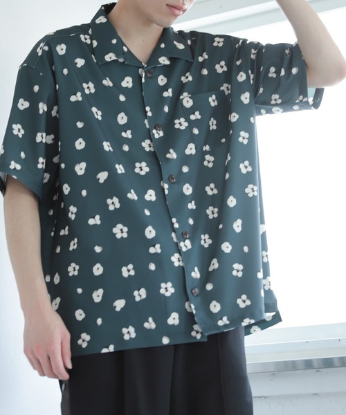 SENSE OF PLACE by URBAN RESEARCH（センスオブプレイスバイアーバンリサーチ）の「『イージーケア』ボタニカルオープンカラールーズシャツ（シャツ/ブラウス・メンズ・ブルー/ライトベージュ/グリーン/チャコールグレー・SMALL/MEDIUM/LARGE）」の15枚目の写真