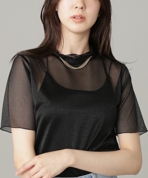 FREE'S MART（フリーズマート）の「◆メロー半袖シアーカットソー（Tシャツ/カットソー・レディース・パープル/ブラック/ホワイト・FREE）」の10枚目の写真