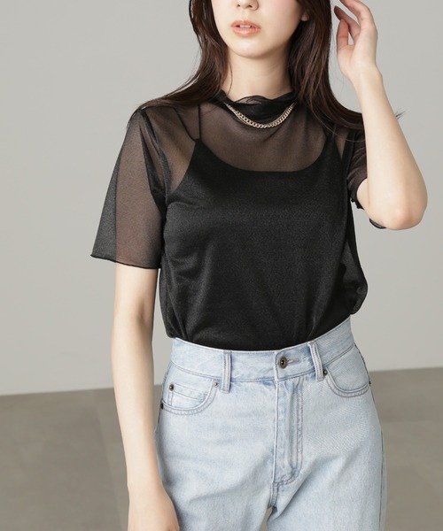 FREE'S MART（フリーズマート）の「◆メロー半袖シアーカットソー（Tシャツ/カットソー・レディース・パープル/ブラック/ホワイト・FREE）」の11枚目の写真