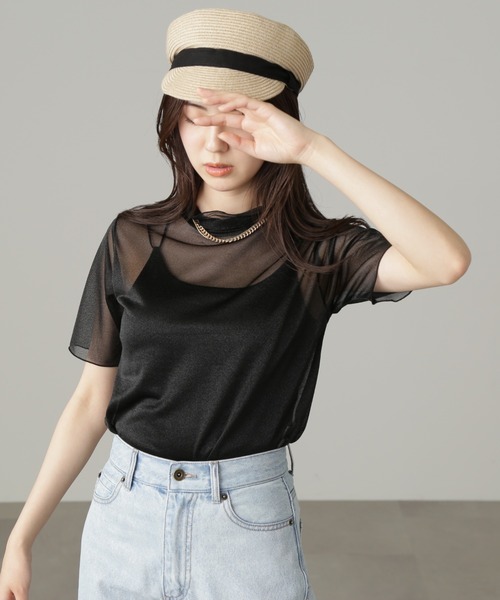 FREE'S MART（フリーズマート）の「◆メロー半袖シアーカットソー（Tシャツ/カットソー・レディース・パープル/ブラック/ホワイト・FREE）」の12枚目の写真