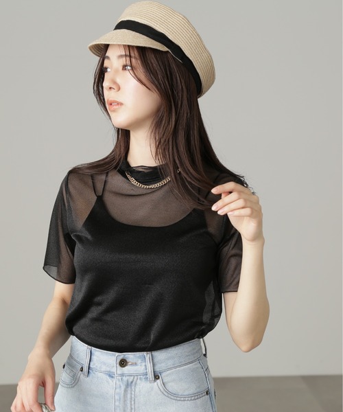 FREE'S MART（フリーズマート）の「◆メロー半袖シアーカットソー（Tシャツ/カットソー・レディース・パープル/ブラック/ホワイト・FREE）」の13枚目の写真