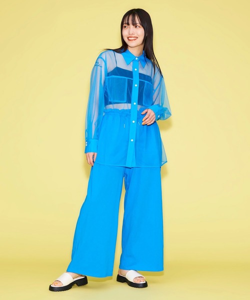 FOREVER 21（フォーエバー トゥエンティーワン）の「ドロストカットパンツ（その他パンツ・レディース・ブルー/ホワイト/レッド/ブラック・SMALL/MEDIUM）」の8枚目の写真