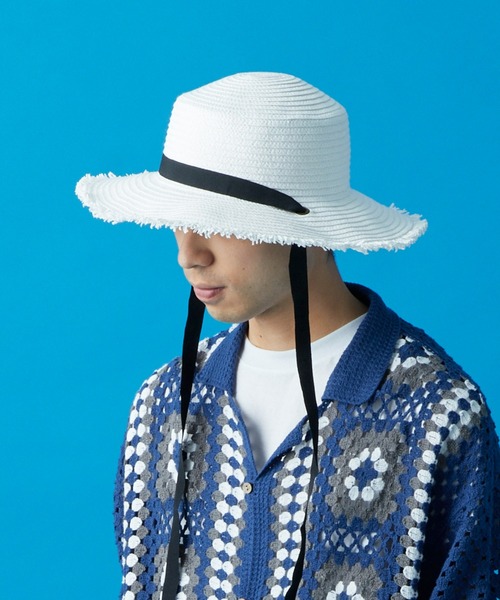 CIAOPANIC TYPY（チャオパニックティピー）の「【SOUNDSGOOOOD/サウンズグッド】リボンストラップフリンジカンカンハット（ハット・メンズ・ホワイト/ブラック・ONE SIZE）」の2枚目の写真