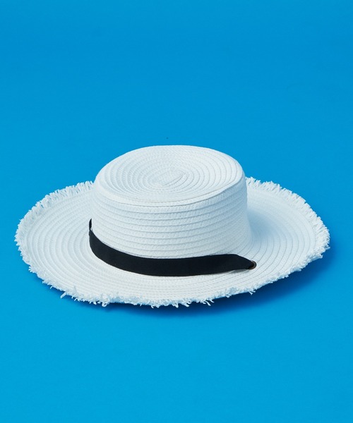 CIAOPANIC TYPY（チャオパニックティピー）の「【SOUNDSGOOOOD/サウンズグッド】リボンストラップフリンジカンカンハット（ハット・メンズ・ホワイト/ブラック・ONE SIZE）」の3枚目の写真