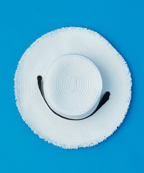 CIAOPANIC TYPY（チャオパニックティピー）の「【SOUNDSGOOOOD/サウンズグッド】リボンストラップフリンジカンカンハット（ハット・メンズ・ホワイト/ブラック・ONE SIZE）」の6枚目の写真