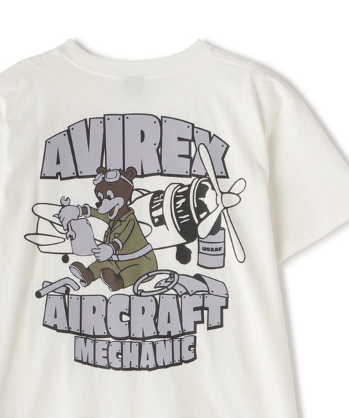 AVIREX（アヴィレックス）の「《WEB&DEPOT限定》CREW NECK T-SHIRT FLIGHT MECHANIC / クルーネック Tシャツ フライトメカニック / AVIREX / アヴィレックス（Tシャツ/カットソー・メンズ・ピンク/その他10/その他18/ブラック/ホワイト・F/L/M/2XL/XL）」の2枚目の写真