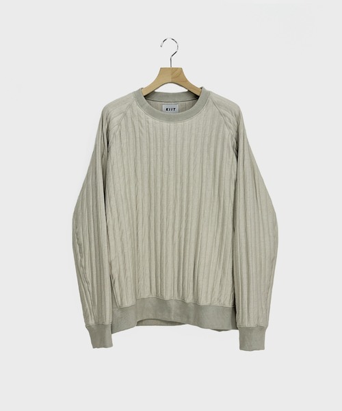 KIIT（キート）の「KIIT REVERSE WAVE TYPE CREW NECK (KIP-T95-001)（Tシャツ/カットソー・メンズ・ホワイト/ベージュ/ブラウン・1/3/2）」の3枚目の写真