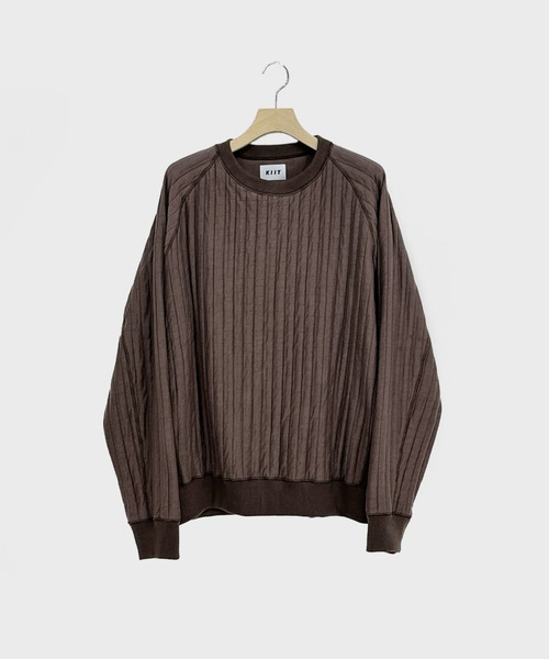 KIIT（キート）の「KIIT REVERSE WAVE TYPE CREW NECK (KIP-T95-001)（Tシャツ/カットソー・メンズ・ホワイト/ベージュ/ブラウン・1/3/2）」の2枚目の写真