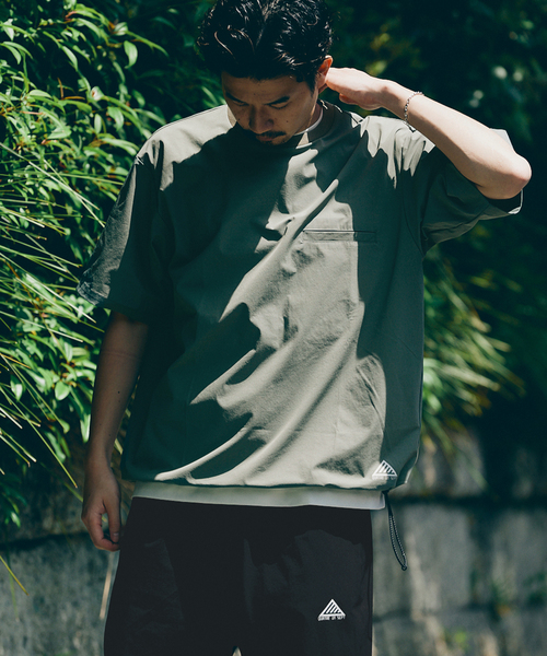 417 EDIFICE（フォーワンセブンエディフィス）の「マイクロリップ レジャーTシャツ ”セットアップ着用可能”（Tシャツ/カットソー・メンズ・グリーン/ブルー/ブラック/グレー・LARGE/MEDIUM/SMALL）」の3枚目の写真