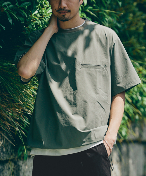 417 EDIFICE（フォーワンセブンエディフィス）の「マイクロリップ レジャーTシャツ ”セットアップ着用可能”（Tシャツ/カットソー・メンズ・グリーン/ブルー/ブラック/グレー・LARGE/MEDIUM/SMALL）」の8枚目の写真