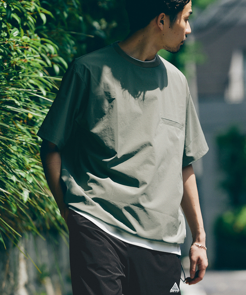 417 EDIFICE（フォーワンセブンエディフィス）の「マイクロリップ レジャーTシャツ ”セットアップ着用可能”（Tシャツ/カットソー・メンズ・グリーン/ブルー/ブラック/グレー・LARGE/MEDIUM/SMALL）」の21枚目の写真
