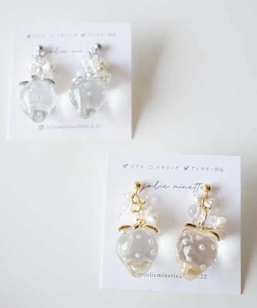 CERCA(チェルカ)の「jolie minette/いちご × バブル ピアス(ピアス(両耳用)・レディース・ブラウン/ゴールド/ベージュ/ブラック/シルバー・FREE)」の14枚目の写真