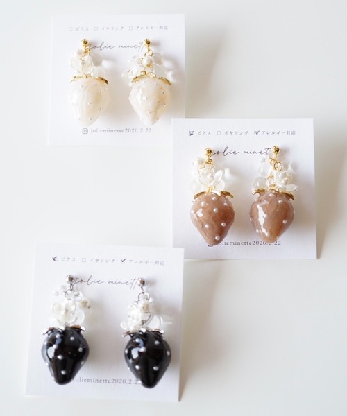 CERCA(チェルカ)の「jolie minette/いちご × バブル ピアス(ピアス(両耳用)・レディース・ブラウン/ゴールド/ベージュ/ブラック/シルバー・FREE)」の15枚目の写真