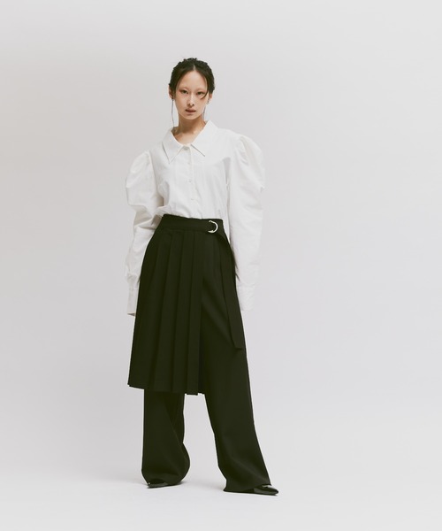 FEKETE(フェケテ)の「HIGH-WAISTED WIDE TROUSERS / ハイウエストワイドスラックス(スラックス・メンズ・グレー/ブラック・MEDIUM/SMALL/LARGE)」の11枚目の写真