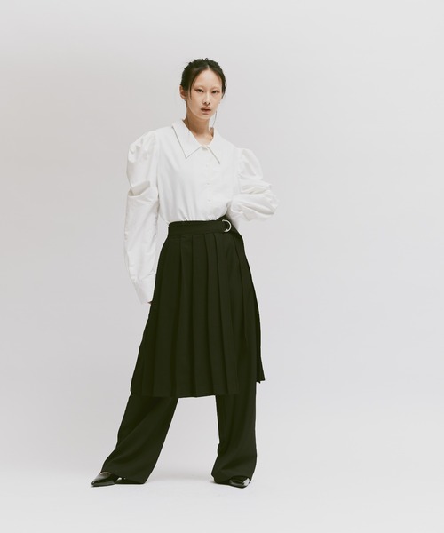 FEKETE(フェケテ)の「HIGH-WAISTED WIDE TROUSERS / ハイウエストワイドスラックス(スラックス・メンズ・グレー/ブラック・MEDIUM/SMALL/LARGE)」の13枚目の写真