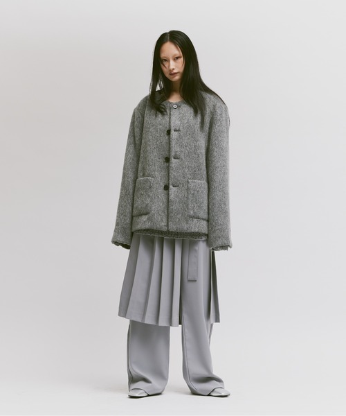 FEKETE(フェケテ)の「HIGH-WAISTED WIDE TROUSERS / ハイウエストワイドスラックス(スラックス・メンズ・グレー/ブラック・MEDIUM/SMALL/LARGE)」の16枚目の写真