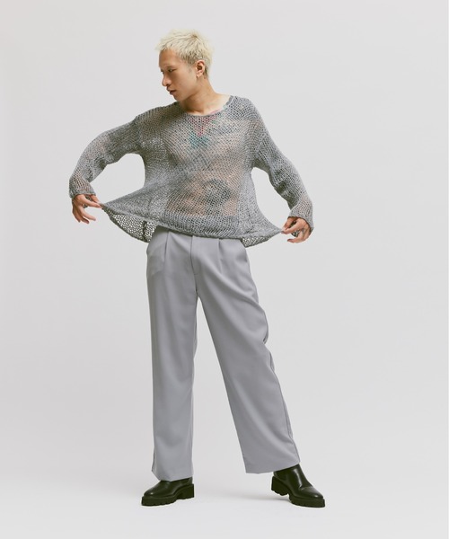 FEKETE(フェケテ)の「HIGH-WAISTED WIDE TROUSERS / ハイウエストワイドスラックス(スラックス・メンズ・グレー/ブラック・MEDIUM/SMALL/LARGE)」の15枚目の写真