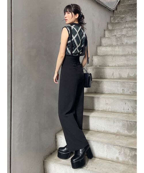 MURUA（ムルーア）の「ジオメパターンニットタンク（ニット/セーター・レディース・モカ/ベージュ/グリーン・FREE）」の5枚目の写真