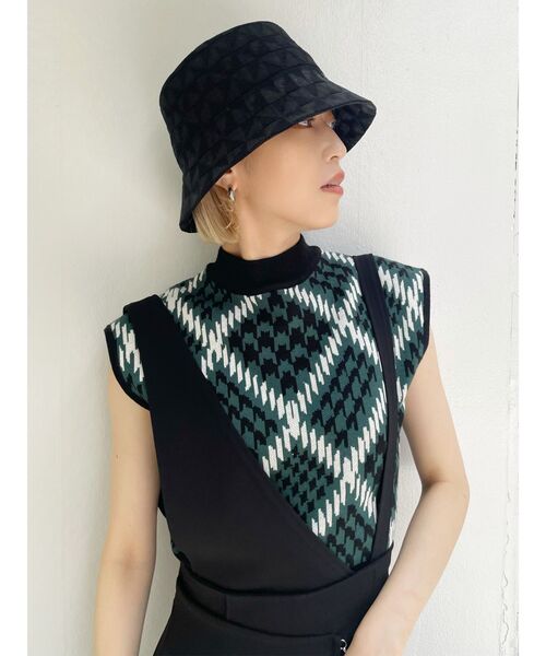 MURUA（ムルーア）の「ジオメパターンニットタンク（ニット/セーター・レディース・モカ/ベージュ/グリーン・FREE）」の6枚目の写真