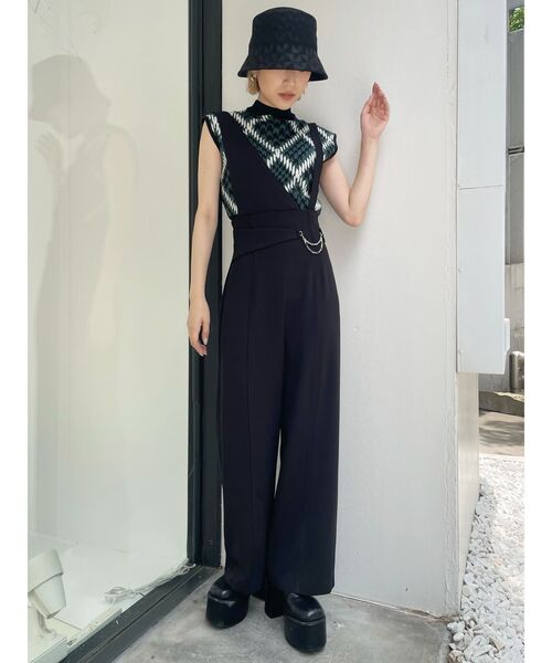 MURUA（ムルーア）の「ジオメパターンニットタンク（ニット/セーター・レディース・モカ/ベージュ/グリーン・FREE）」の7枚目の写真