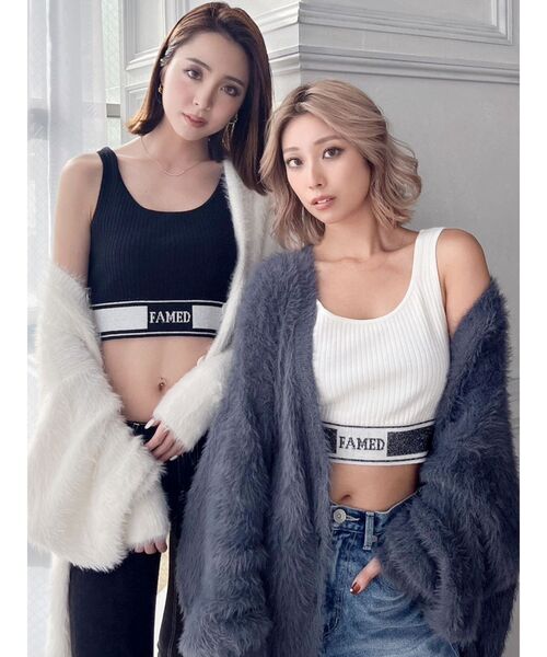 GYDA(ジェイダ)の「FAMED GLITTER LINE KNIT TANKTOP(タンクトップ・レディース・ブラック/オフホワイト・FREE)」の21枚目の写真