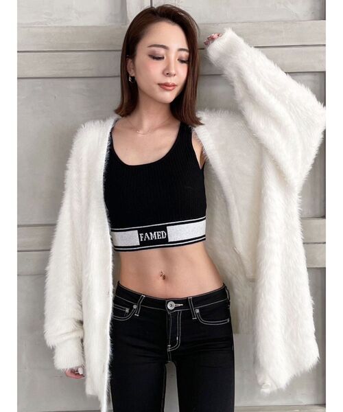 GYDA(ジェイダ)の「FAMED GLITTER LINE KNIT TANKTOP(タンクトップ・レディース・ブラック/オフホワイト・FREE)」の10枚目の写真