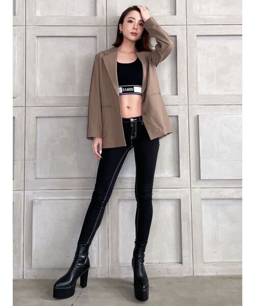 GYDA(ジェイダ)の「FAMED GLITTER LINE KNIT TANKTOP(タンクトップ・レディース・ブラック/オフホワイト・FREE)」の22枚目の写真