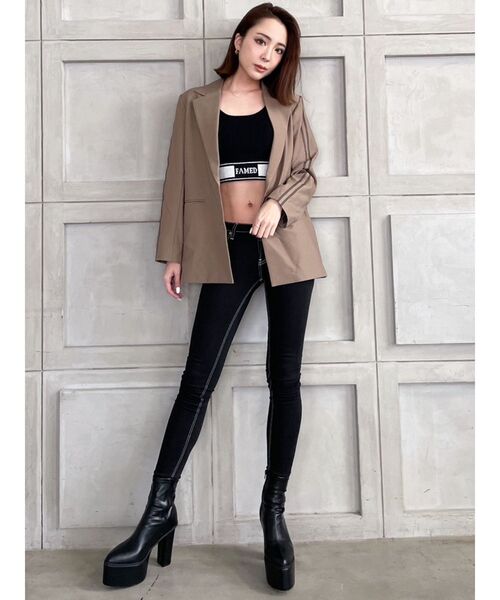 GYDA(ジェイダ)の「FAMED GLITTER LINE KNIT TANKTOP(タンクトップ・レディース・ブラック/オフホワイト・FREE)」の6枚目の写真