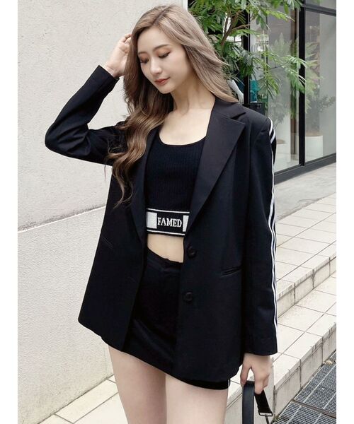 GYDA(ジェイダ)の「FAMED GLITTER LINE KNIT TANKTOP(タンクトップ・レディース・ブラック/オフホワイト・FREE)」の12枚目の写真