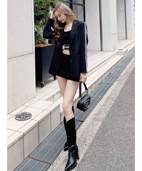 GYDA(ジェイダ)の「FAMED GLITTER LINE KNIT TANKTOP(タンクトップ・レディース・ブラック/オフホワイト・FREE)」の16枚目の写真