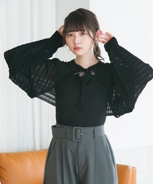 シアーチェックボレロカーデ