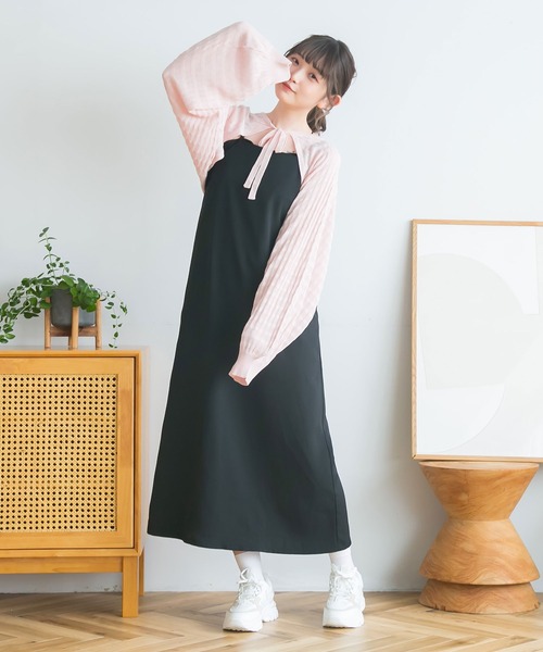 moulis'(ムーリス)の「シアーチェックボレロカーデ(カーディガン/ボレロ・レディース・ベビーピンク/ブラック/ブルー/ホワイト・M-L/LL~3L)」の8枚目の写真