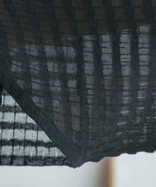 moulis'(ムーリス)の「シアーチェックボレロカーデ(カーディガン/ボレロ・レディース・ベビーピンク/ブラック/ブルー/ホワイト・M-L/LL~3L)」の16枚目の写真